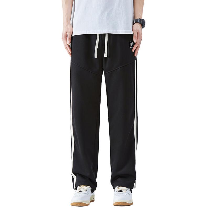 OVERPROTECTION Men's Striped Straight-Leg Wide-Leg Trousers