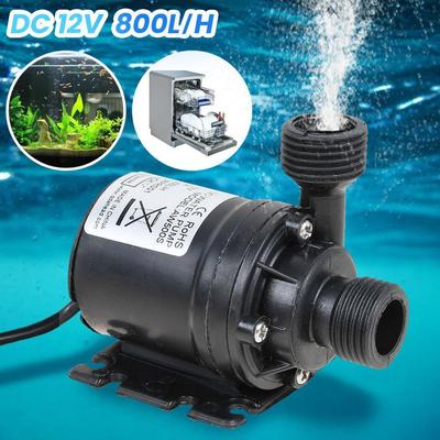 Pond Pump DC 12V Garden High Pressure Pump 18W Brushless Water Pump 800L/H IP68 Waterproof Low Noise High Performance Lift 5M