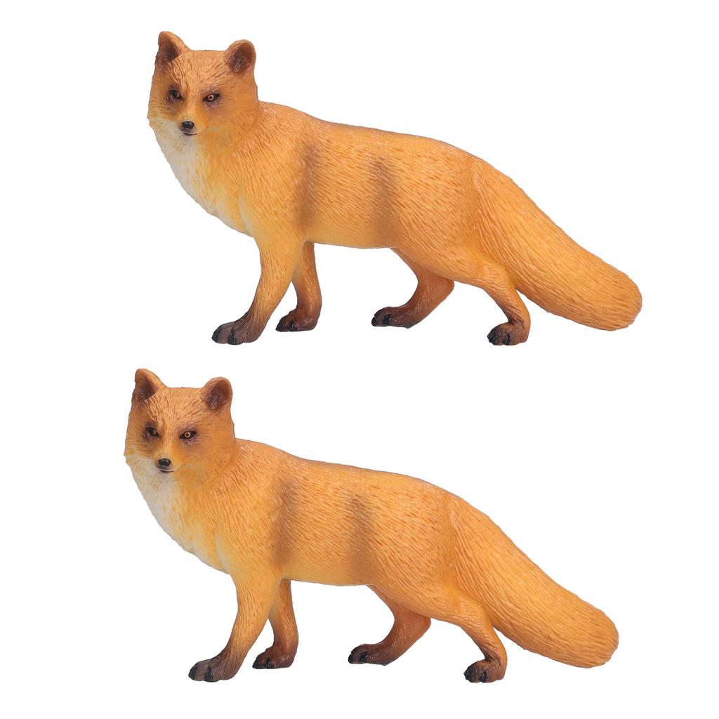 2pcs Realistic Fox Figure Wild Animal Model Toy Educational Presents for Children