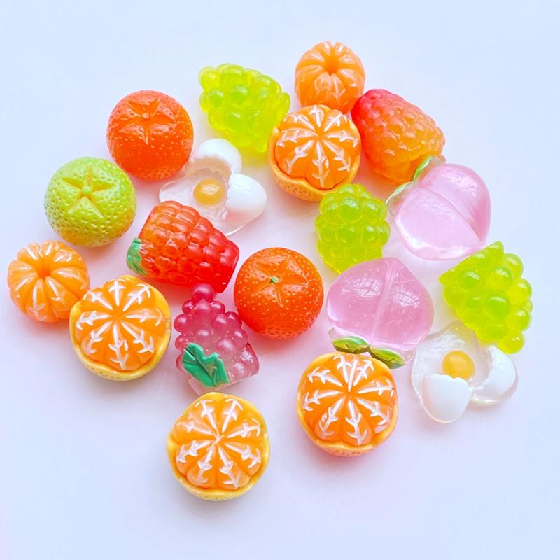 10Pcs Resin Lovely Mixed Artificial Orange Fruits Flatback Cabochon Scrapbook Kawaii DIY Embellishments Accessories D77