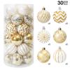 30pcs 6cm Gold White Christmas Balls Ornament Xmas Tree Hanging Pendant Navidad New Year Home Party Decoration Festival Supplies