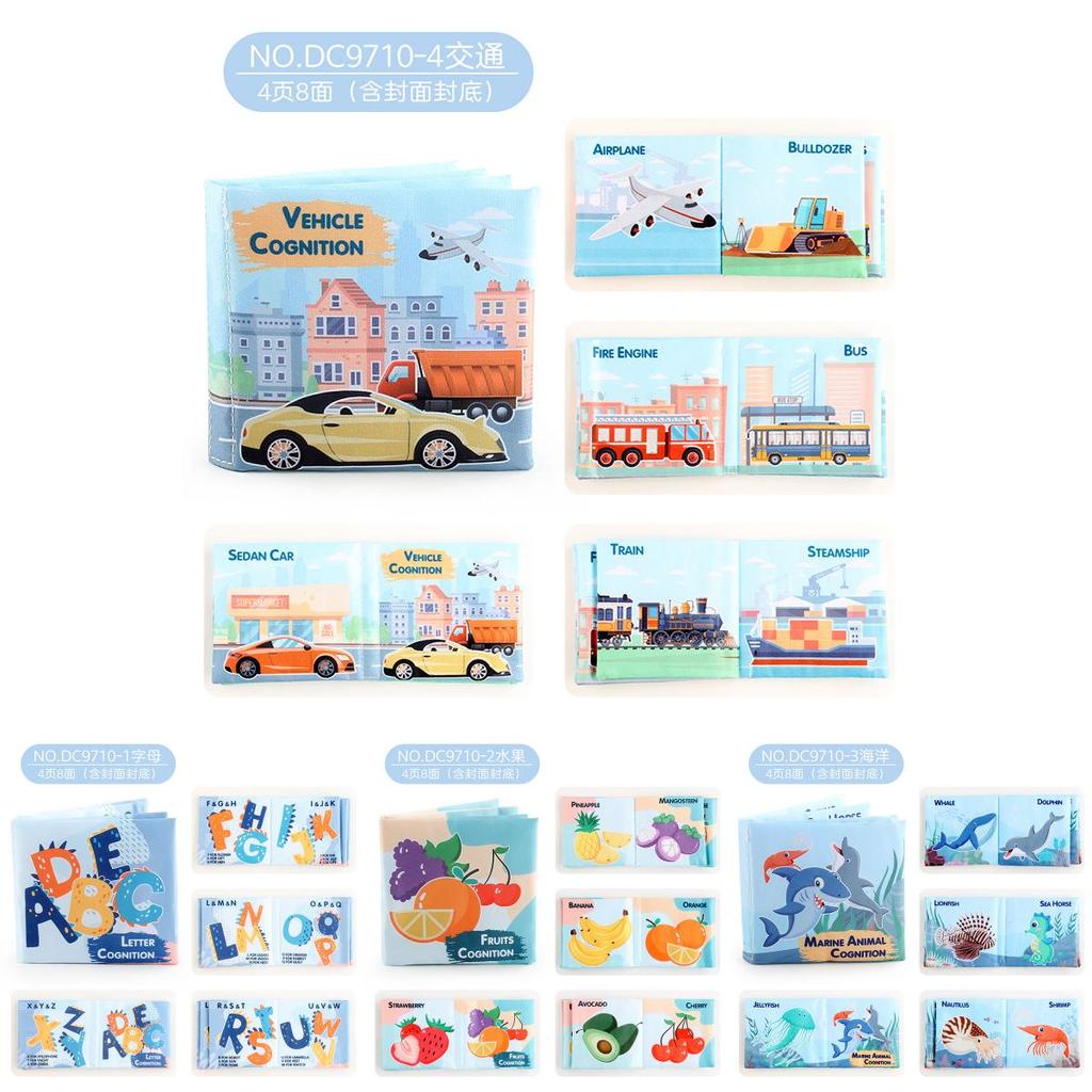 Kinder Lern Alphabet Stoffbuch Reißfest Mit Geräuschpapier 3D Dinosaurier Ozean Stoffbuch