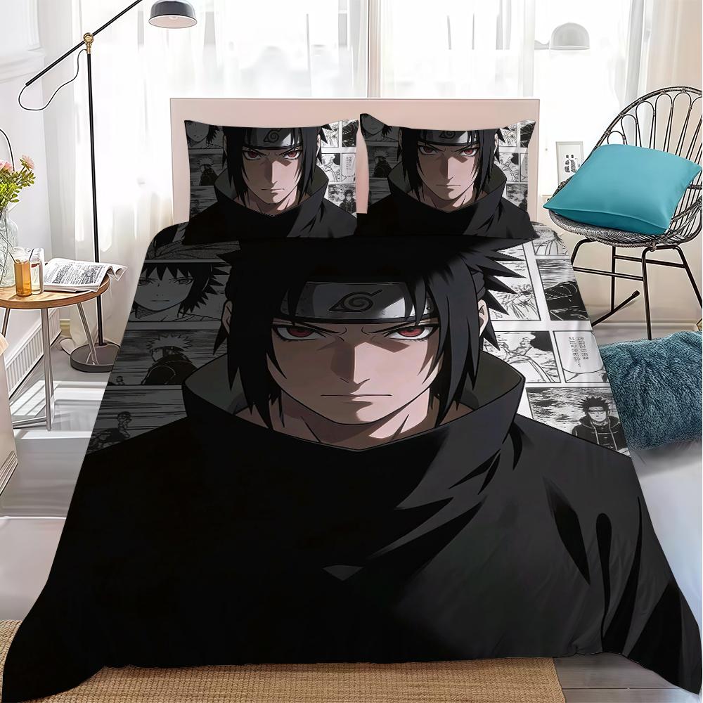 Anime N-NARUTOES Duvet Cover Set Home Style Bedding Soft Laundry Cotton Bed 3 Piece Set Student Dormitory Gift