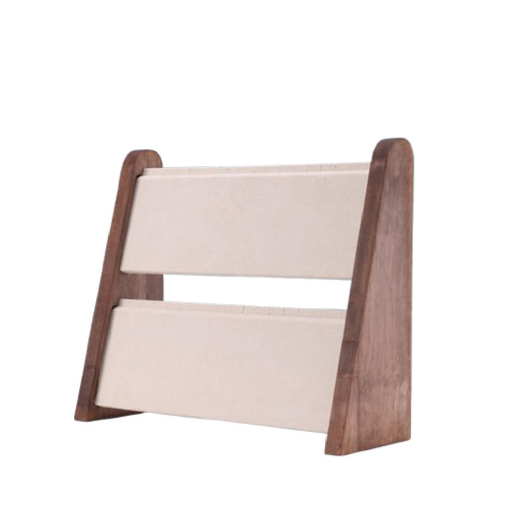 

Двухъярусный держатель для хранения ожерелий Простой органайзер для украшений Организация украшений бежевый