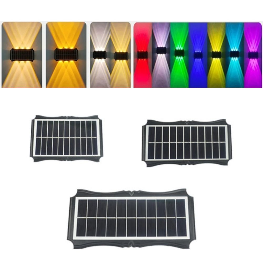 

Super Bright Solar Wall Lamp Up and Down Luminous Wall Washer Lights Garden Courtyard Corridor 6LED Warm Light