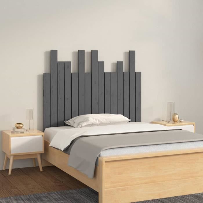 VidaXL Tête de lit murale Gris 95,5x3x80 cm Bois massif de pin 824785