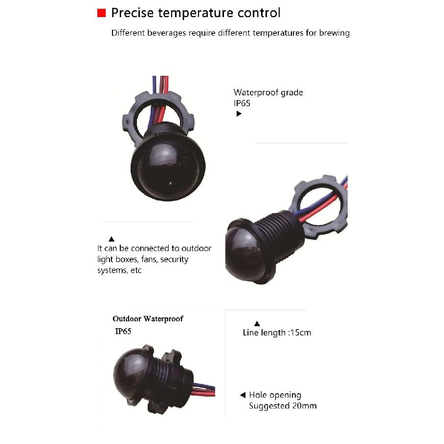 Mini embedded 220V outdoor waterproof human body infrared sensing switch LED rainproof intelligent sensor probe