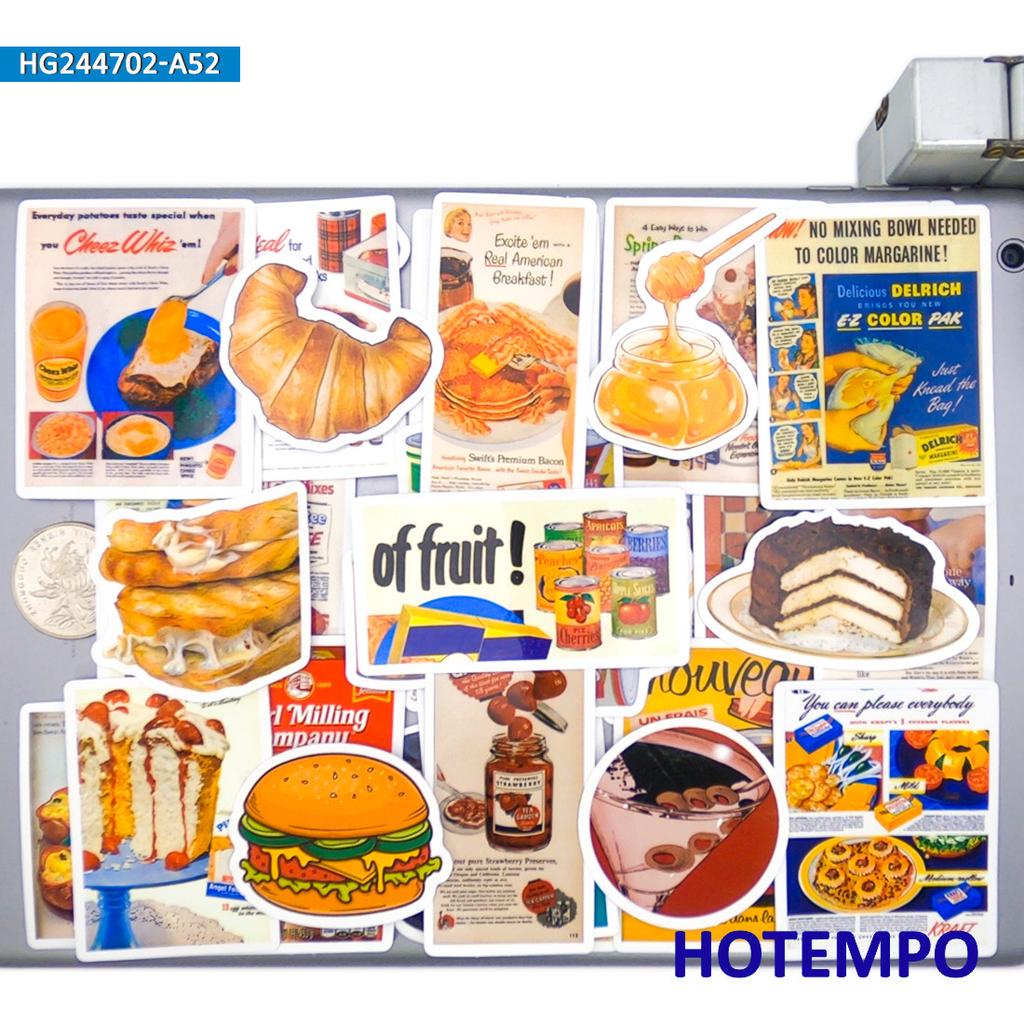 Retro Food Poster Stickers Yummy Dessert Cake Bread Jam Art Graffiti For Diy Creative Decoration Funny Sticker 203050Pcs