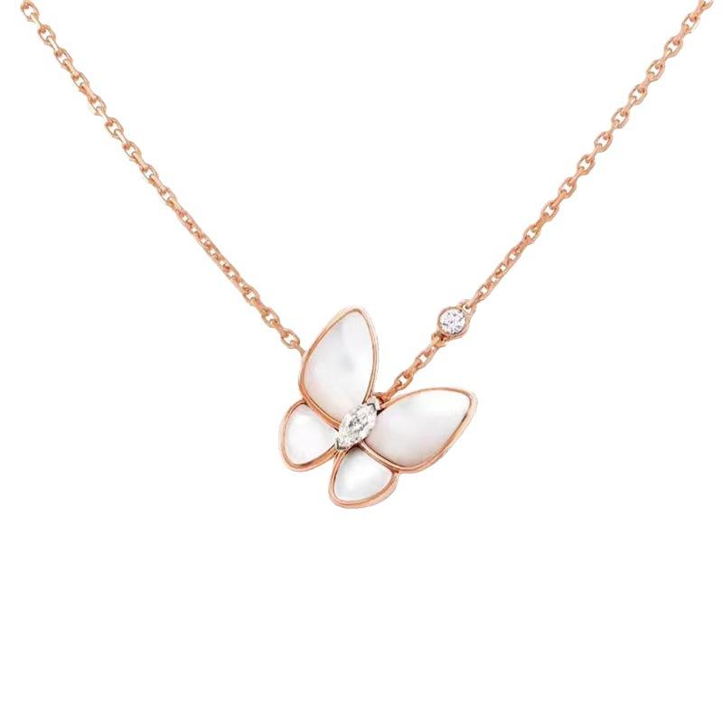 Collier papillon pour femme, pendentif coquillage de luxe, chaîne de clavicule, bijoux de marque de créateur de mode