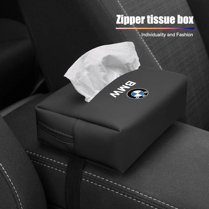 Weiches Leder Auto Taschentuchbox Hängende Toilettenpapiertasche Für BMW M3 M4 M5 G42 G30 G20 E39 E36 E87 E53 F44 F07 F34 G15 G16 G23 G22 F3