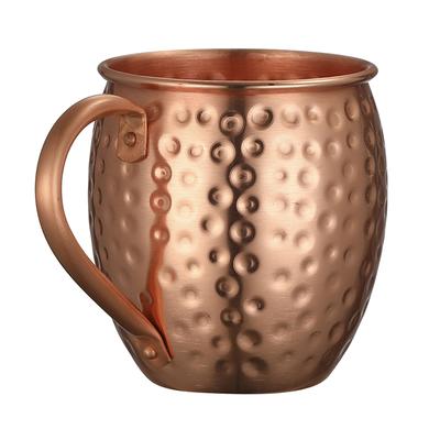 540ml Moscow Mule PURE Copper Mugs Hammed Finish with Strong Riveted Handle Hold 18 Ounces