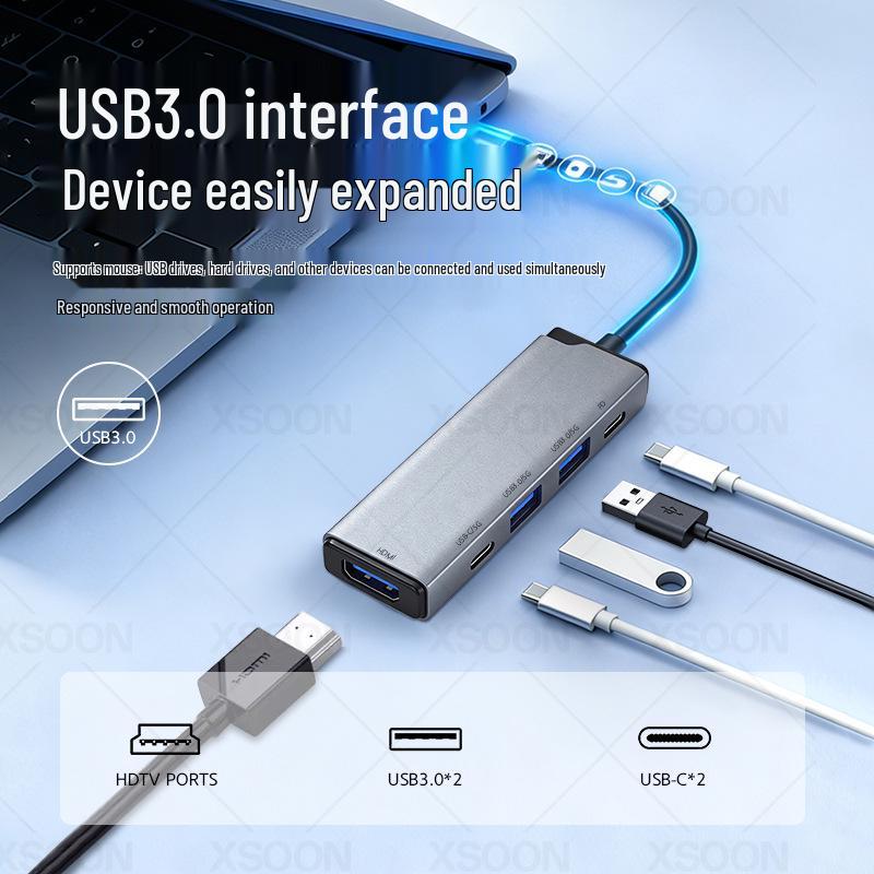 USB-C 3.0 to HDMI 7-in-1 Docking Station with PD Adapter