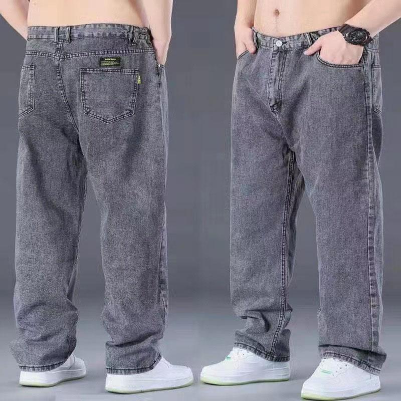 Büyük Beden Erkek Günlük İnce Bol Düz Kesim Kot Pantolon