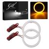 Grandview COB Squid Ring 70mm Headlight Amber with Cover Ballast Angel Eye for Car Set of 2 (Upgraded Version)