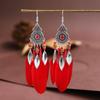 Boho-Feder-Quastenohrringe - Ethnischer Yunnan-Tourismus-Bestseller