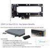 Xiwai 4X Host Converter EDSFF NVMe Ruler 1U Thickness Short SSD Carrier Adapter PCI-E4.0 GEN-Z E1.S 5.9mm 8.0mm