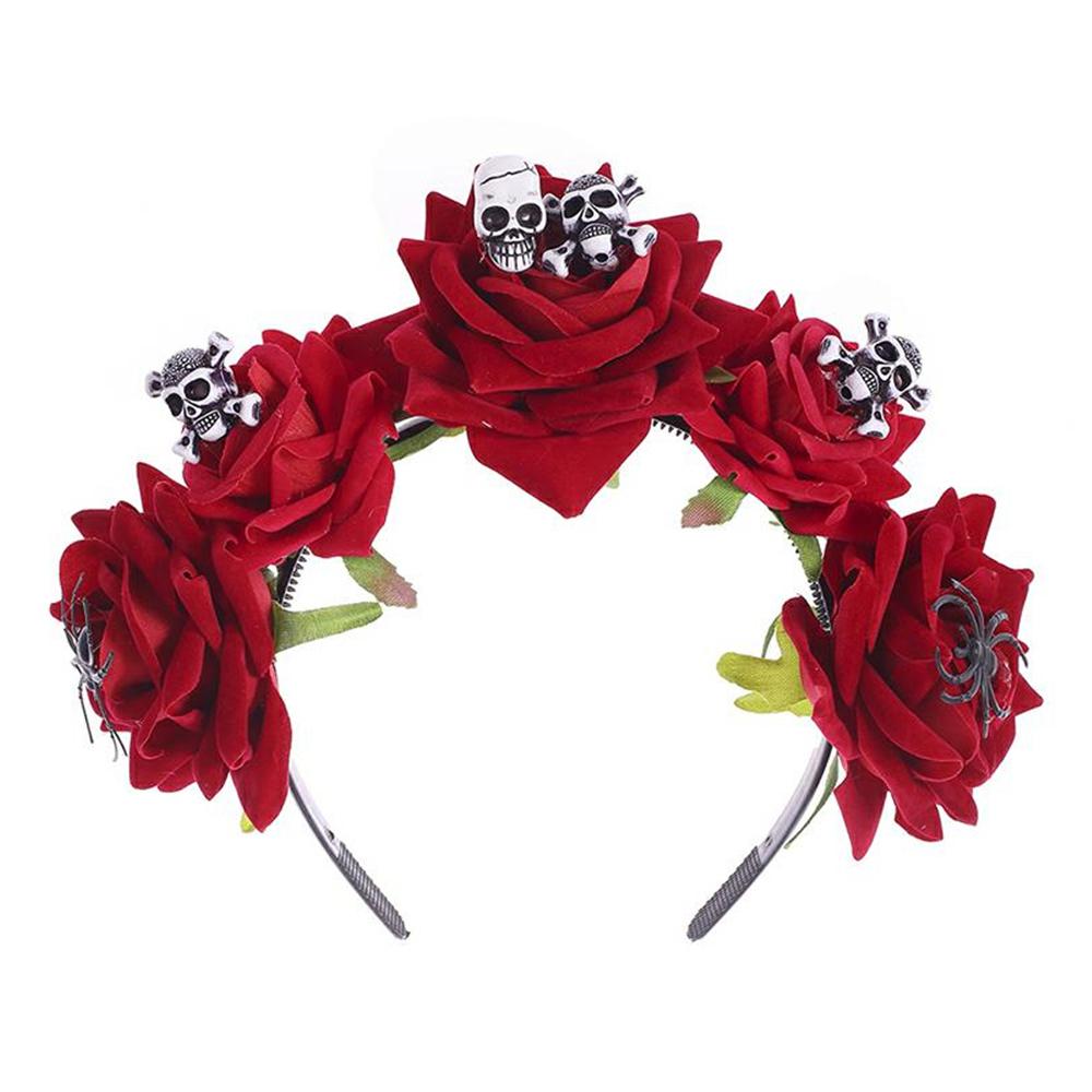 Halloween Party Costume Headwear Mexican Rose Flower Crown Headband for Women