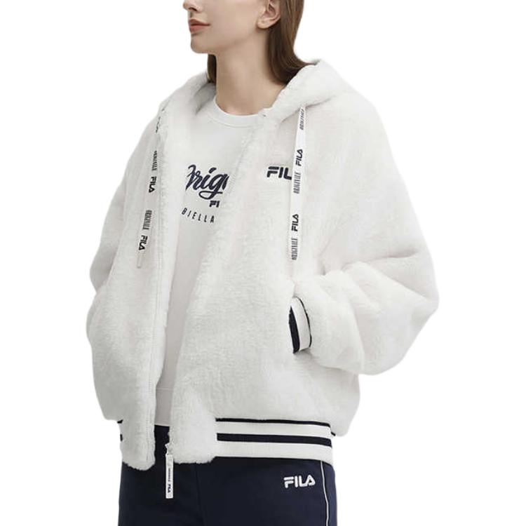 New FILA Velvet Feel Coat Women's Cloud White F11W449501FWT