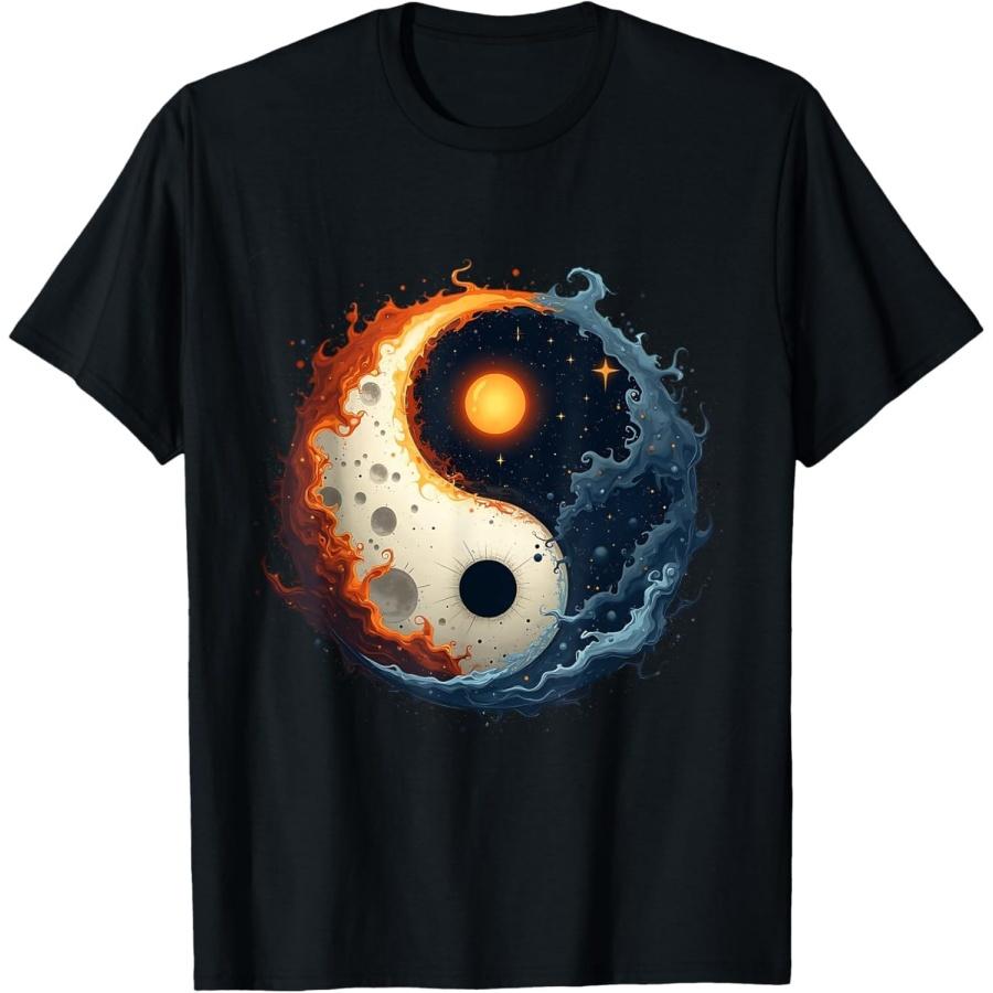 QINGXIUU Yinyang Yoga Zen Yin Yang Meditation T-Shirt 100% Cotton Graphic T-Shirt Mens Womens Unisex XXXXXL разноцветный