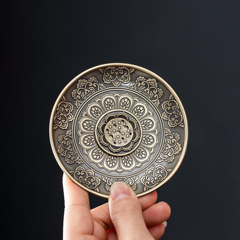 1Set Lotus Fragrance Insertion Meditation Zinc Alloy Home Furnishing Incense Burner Plate Fragrance Fragrance Tray Yoga