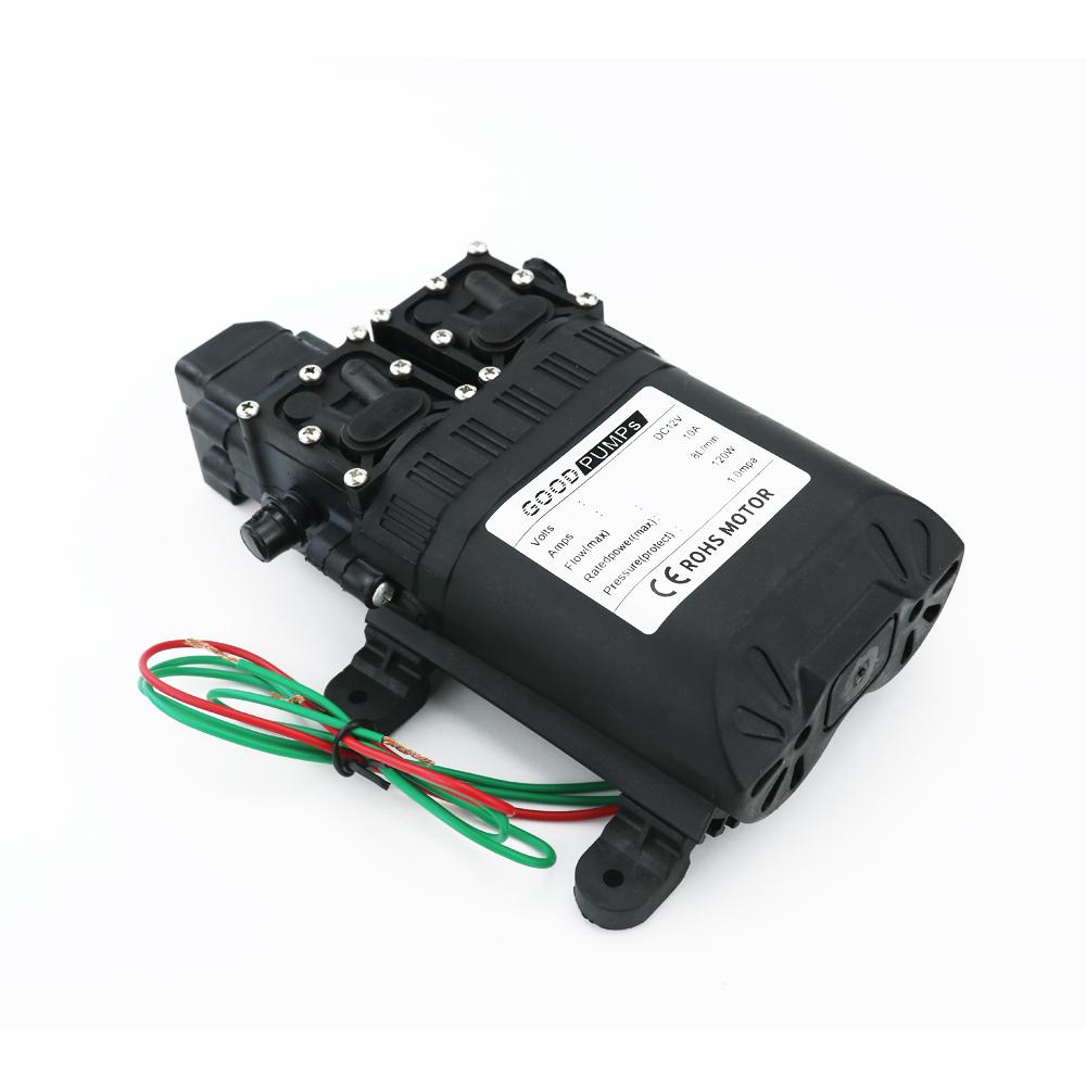 Automatic Diaphragm Water Pump 8L/Min DC12V 120W AUTO Small Safe High Pressure Self Priming Pumps Dual-Core Power Agricultural
