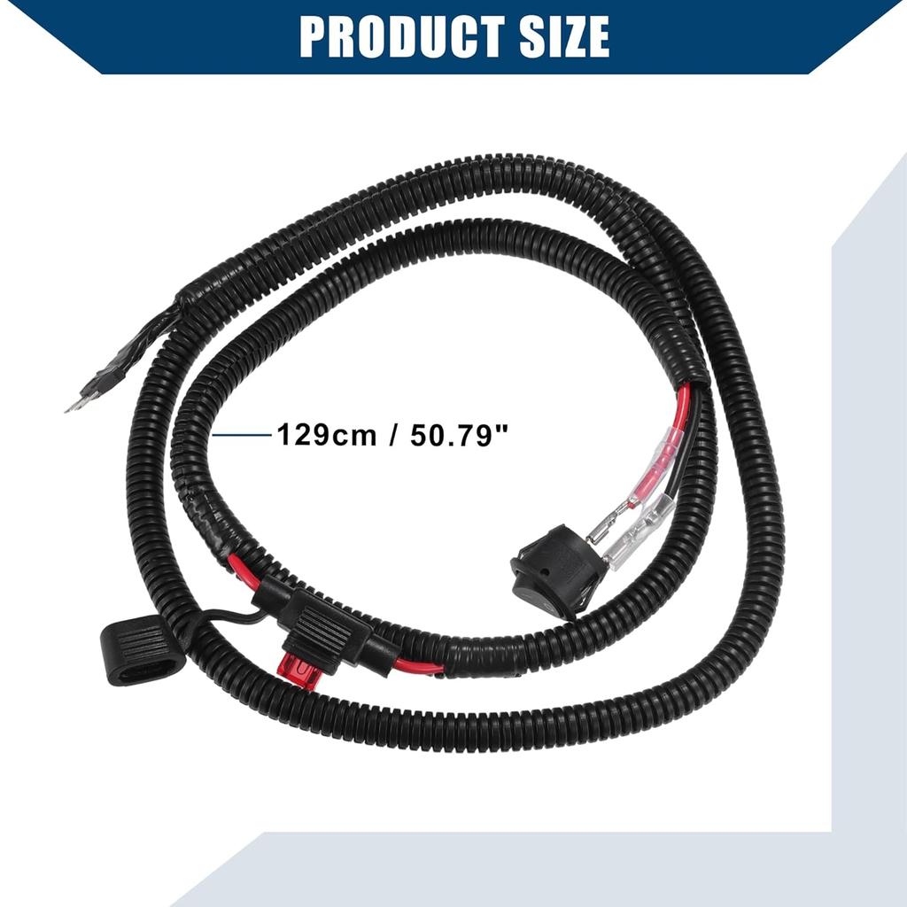 120cm Universal Automotive Switched Fuse Bypass Kit/Fuse Bypass Switch/Durable / 1 Pcs Black