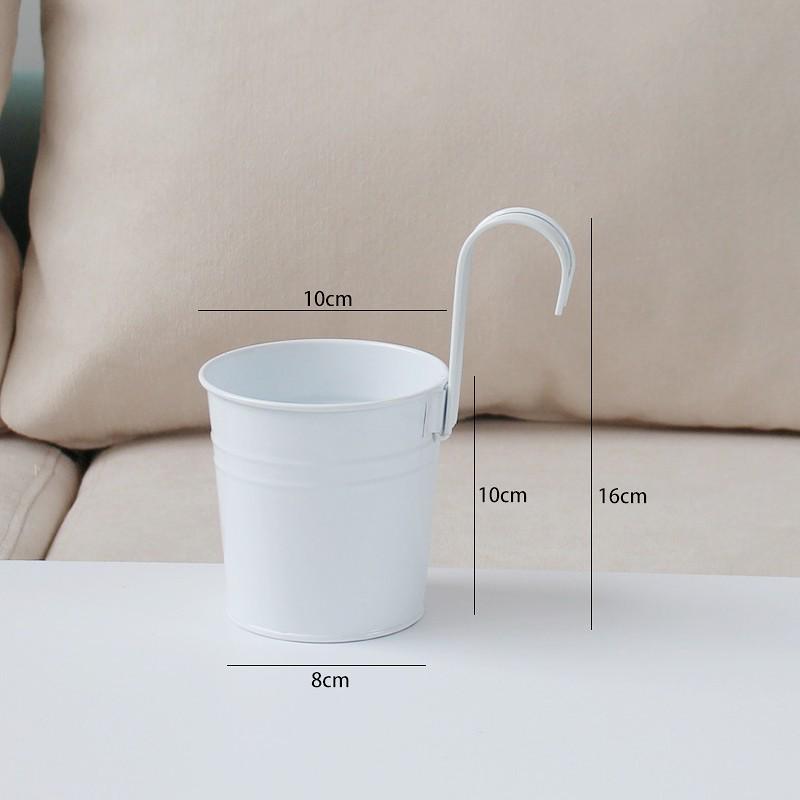 Jardinieră suspendată colorată din fier forjat pentru suculente - Coș detașabil pentru balcon