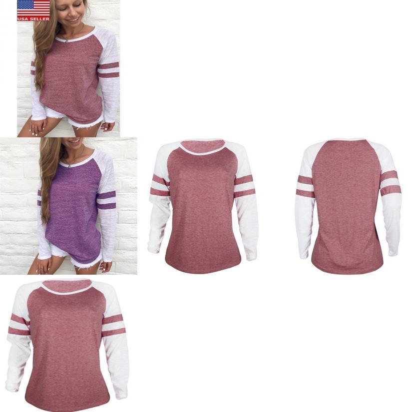 Usa Women Ladies Long Sleeve Casual Tops Shirt Fashion Crew Neck Blouse With Stylish New Design
