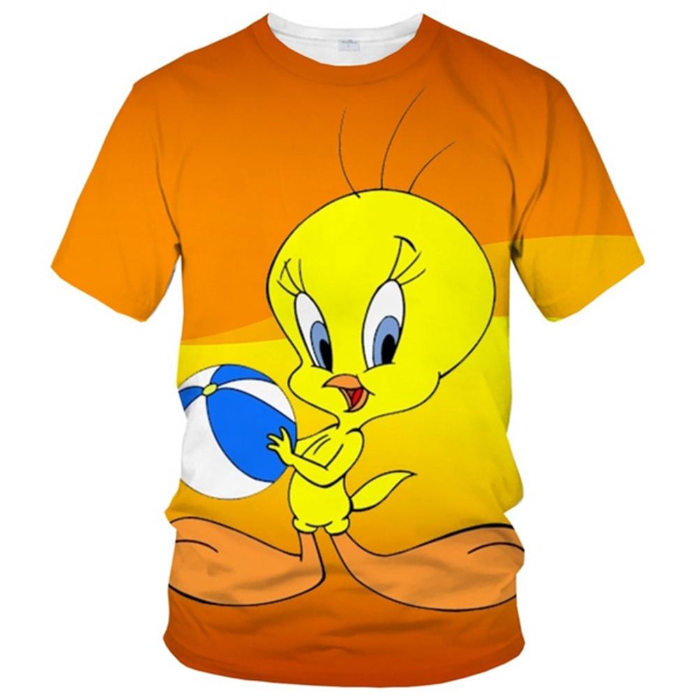 Verkaufe Sommer-Modetrend T-Shirt 3D-Druck niedliches Entenmotiv lässig und bequem Rundhalsausschnitt Oberteil