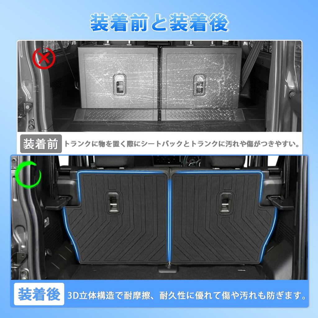 CARVANTA Jimny Nomad 3D Luggage Back Compatible with the Jimny Nomade JC74W Automatic TPE 3D Molded Trunk Cargo Mat with Luggage High Waterproof and