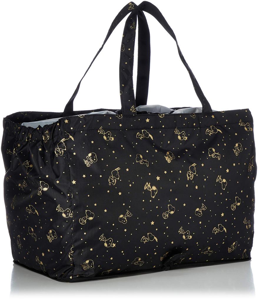 ECO0415 Shopping Basket Compatible Foldable Bag Miffy Disney Snoopy Gold Star Black [Sifre] Cool/Insulated