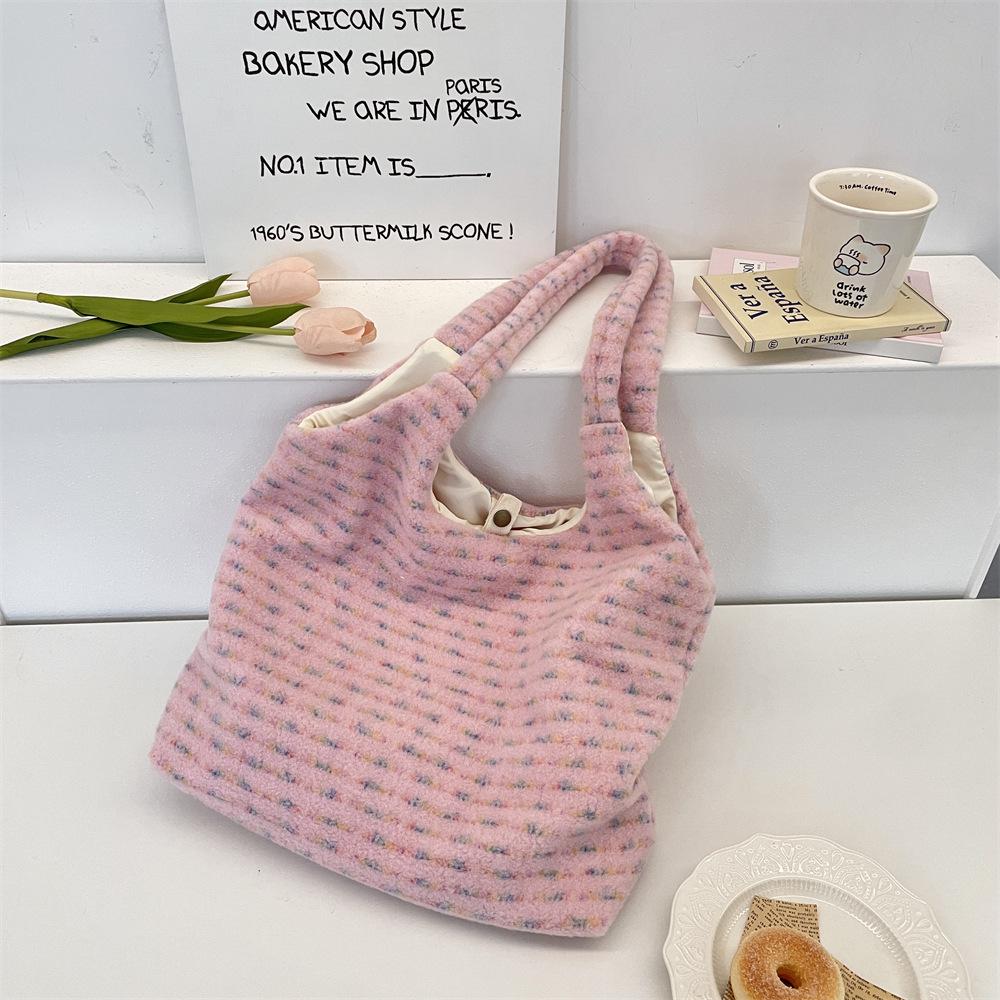 11 Herbst neue Pendler Plüsch Umhängetasche große Kapazität Tragetasche Damen lässige Westentasche