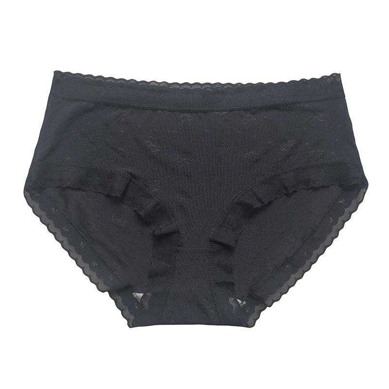 Soft High Elasticity Briefs Thin Breathable Ice Silk Underwear for Women Pure Cotton Crotch Mid Waist Plus Size Underwear Panties