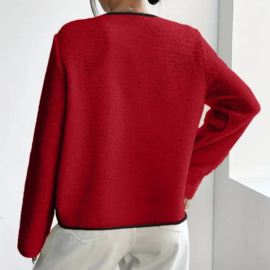 Women's Open Front Fleece Jacket Long Sleeve Cardigan Coat Soft Fuzzy Sherpa Jackets Fall Casual Warm Outerwear