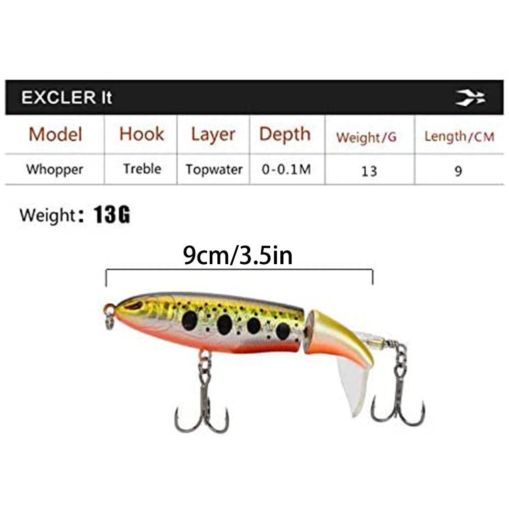 6Pcs Topwater Fishing Lure Set Plastic Floating Rotating Tail Fishing Lure Hard Bait Hook for