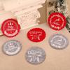 10pcs Red Grey Christmas Felt Coasters Non-Slip Merry Christmas Decoration  New Year Gifts
