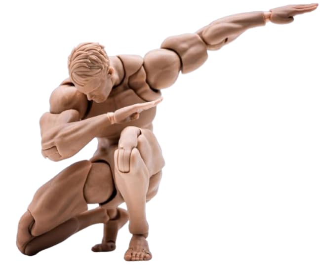 1/12 Maßstab Männliche Actionfigur, 6 Zoll, Super Flexible und Starke Muskelfigur, Miniaturfigur, Körperpuppe mit Wechselbaren Händen und Zubehör C