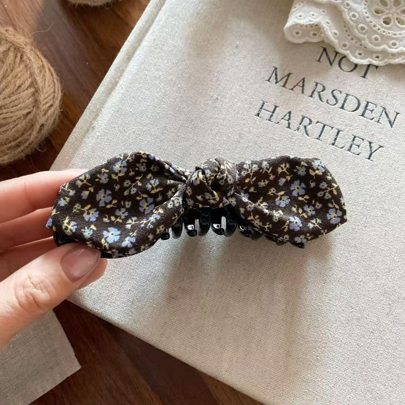 Women's Princess Style Bow Hair Clip Sweet Small Floral Pattern Hair Accessory for Graduation Ceremony Daily Wear