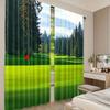2 piezas - Cortinas con estampado de paisaje de campo de golf   cortinas con ojal para barra   decoración del hogar   decoración de habitación
