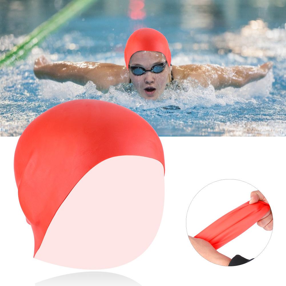 Unisex Silicone Waterproof Swimming High Elastic Swimmer Hat White