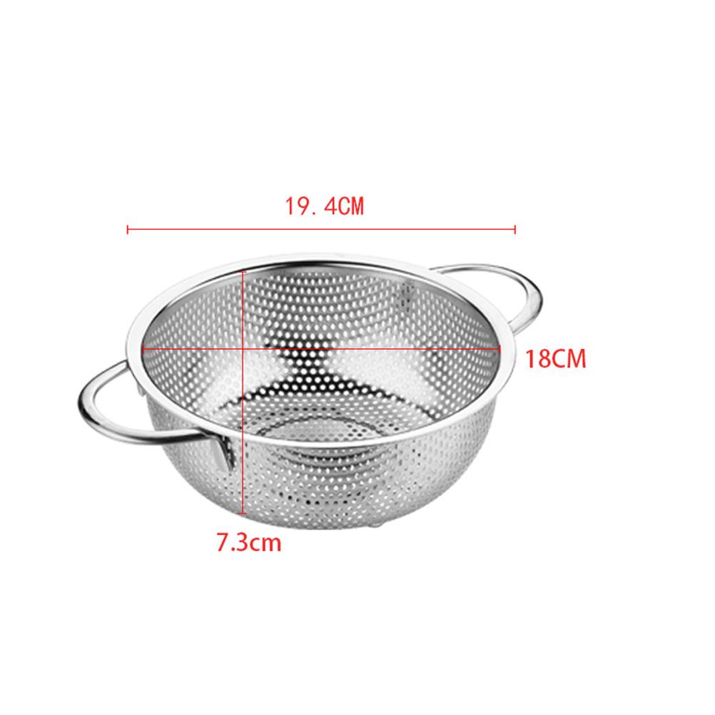 Stainless Steel Colander Basket Kitchen Strainer Fruit Vegetable Washer Rice Drainer Seafood Pasta Sieve Drain Net