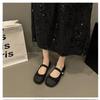 Fashion Women's Flat Shoes Black Round Toe Sequins Ladies Footwear Low Heel Elegant Slip on 2025 Summer Fashionable Korean Style Popular