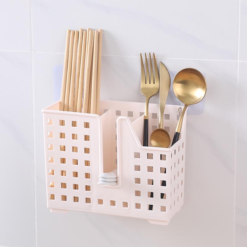 Wall-Mounted Kitchen Chopstick Holder & Draining Storage Box