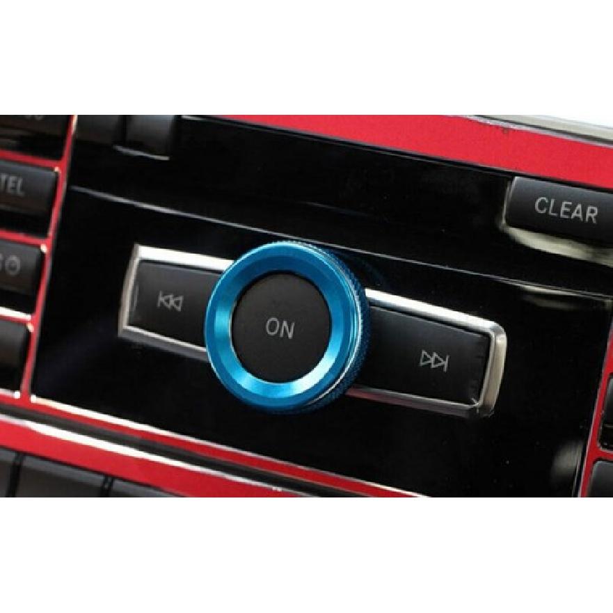 Car Console 2016- Volume Switch Button Cover Blue Aluminum For Benz GLS GLE