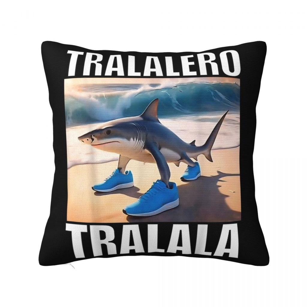 Tung Tung Tung Sahur Square Pillow Cases Italian Brainrot Meme Cushion Cover Vintage Polyester Decor Pillowcase for Living Room