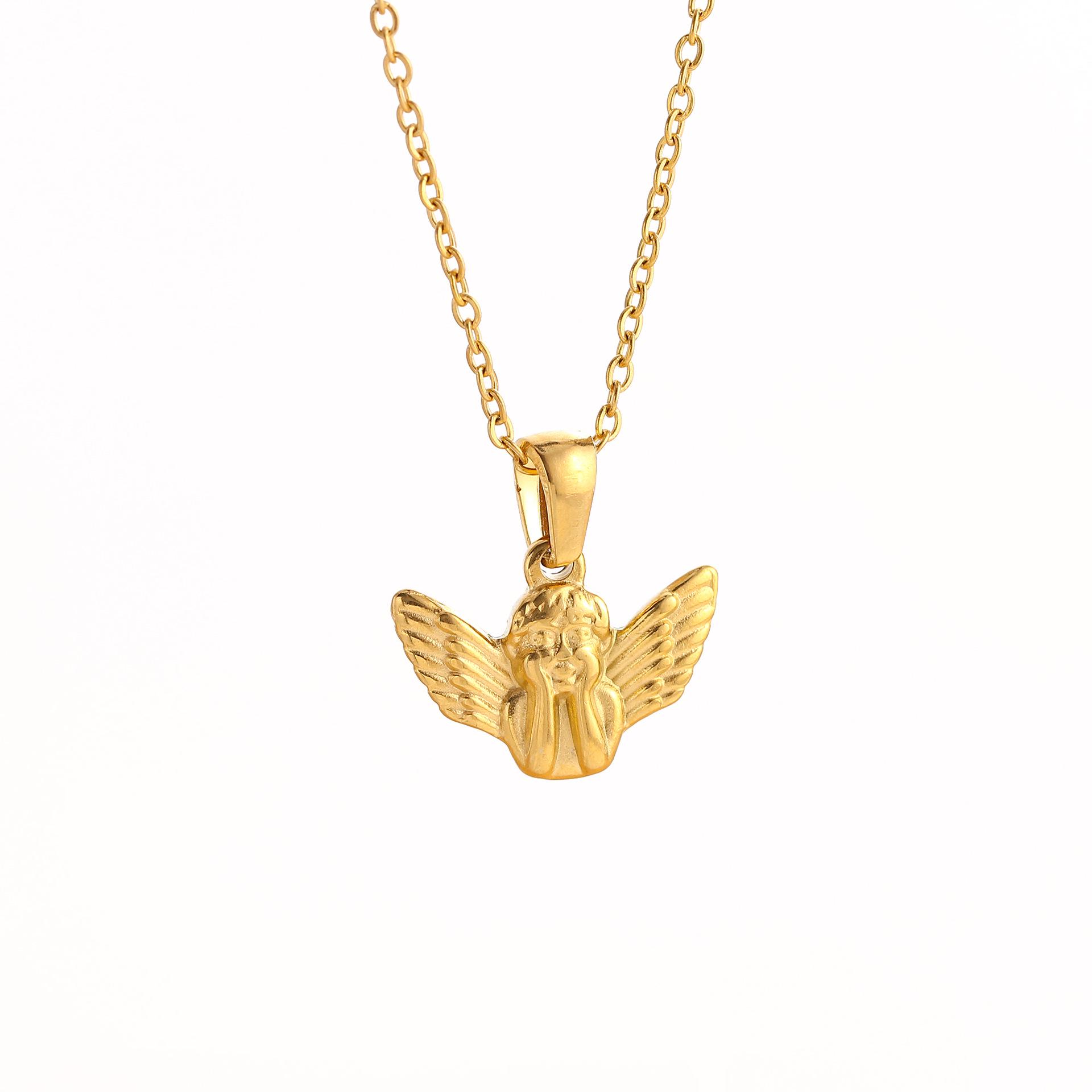 Ожерелье-подвеска «Ангел» из нержавеющей стали 3D - Женская ключичная цепочка