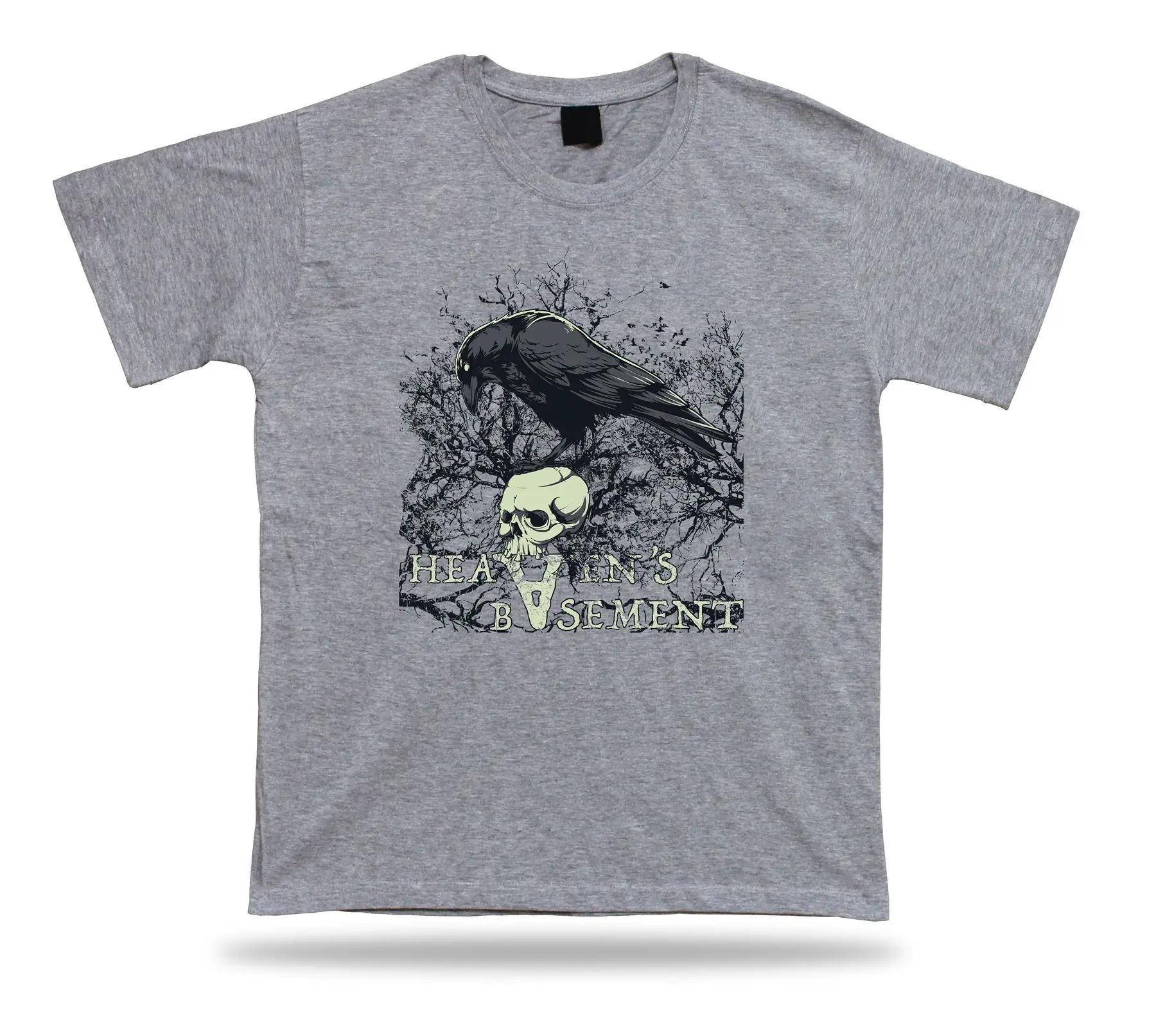 

Heavens Basement Raven Skull Dark Gothic TShirt Summer Cotton Short Sleeve ONeck Mens T Shirt New S3XL S