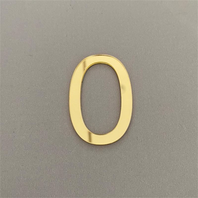 3D Self-adhesive Waterproof Plating House Number 0 To 9 Modern Gold Digits House Number Door Plate Address Outdoor Door Number