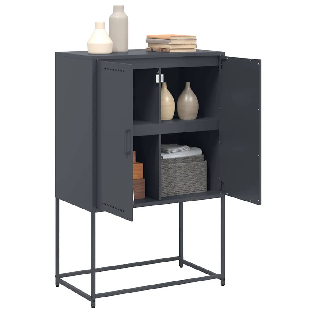 Highboard Anthracite 68.5 X 38.5 X 107 Cm Steel