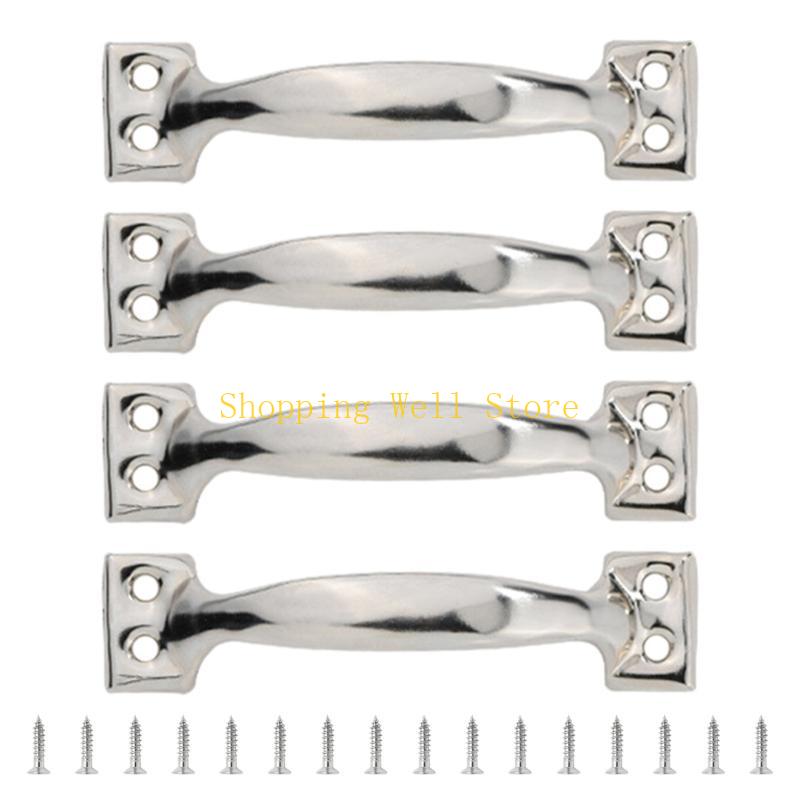 KX4B Set Of 4 Drawer Pulls for Kitchen Or Garage Cabinets Iron Barn Door Knob Handles